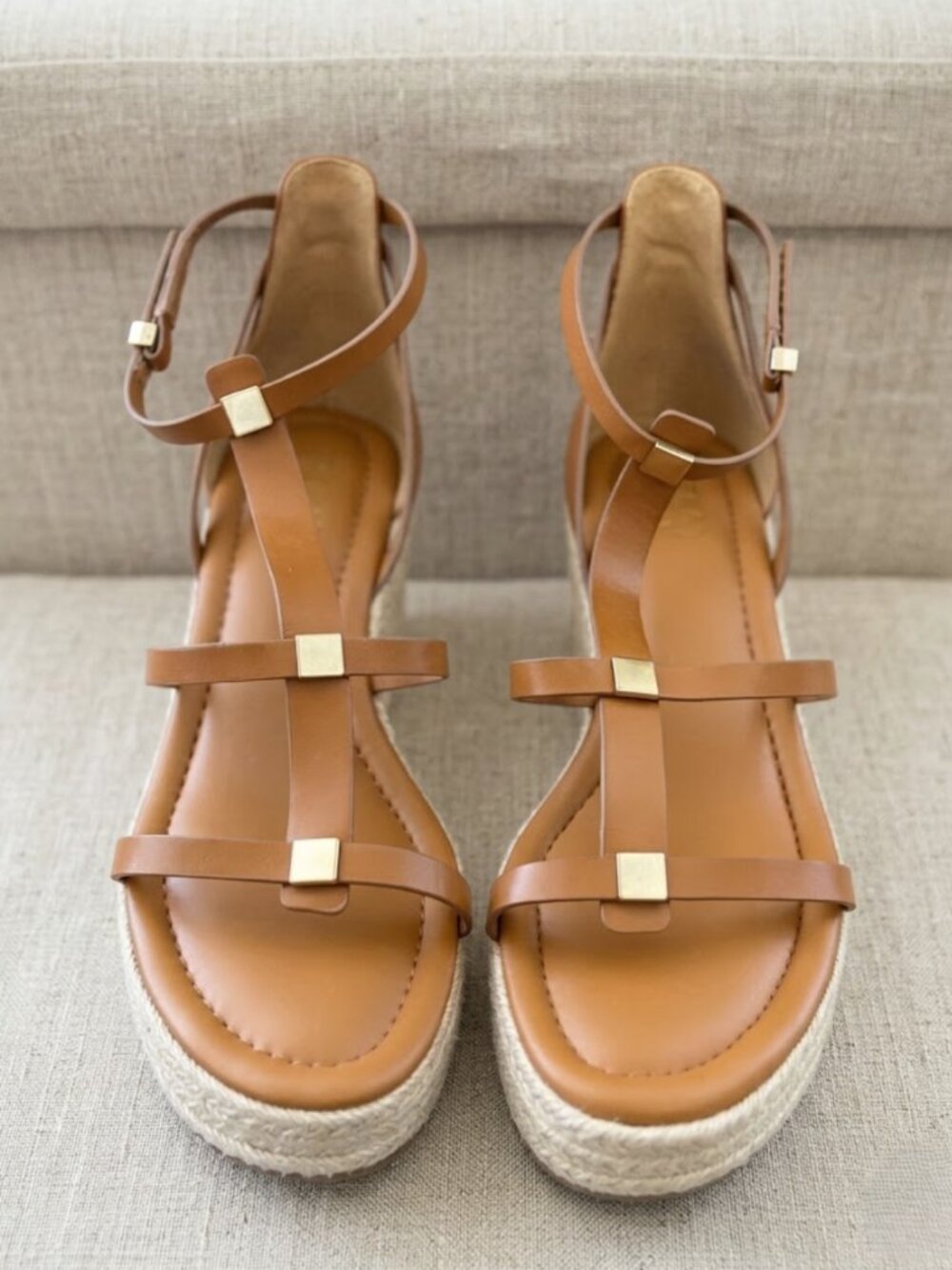 FRANCO SARTO - Pana Espadrille Wedges in a classic tan - Picture 3 of 8